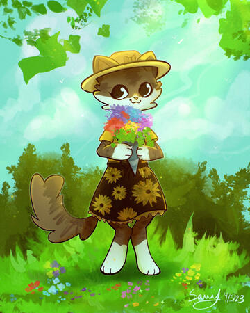 Spring time cat